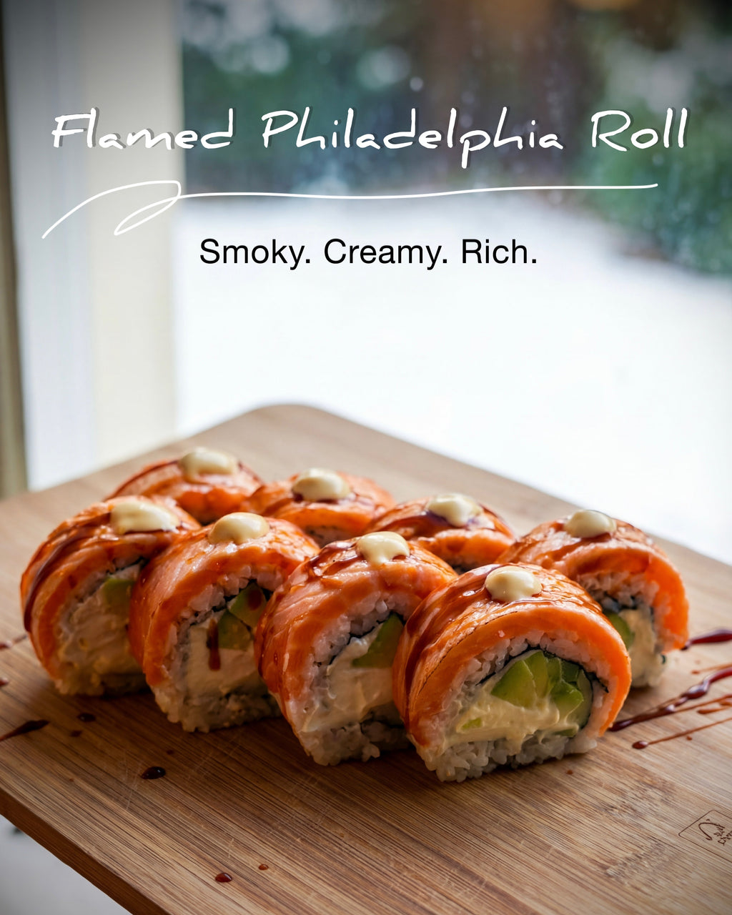 Flamed Philadelphia Roll 8pcs